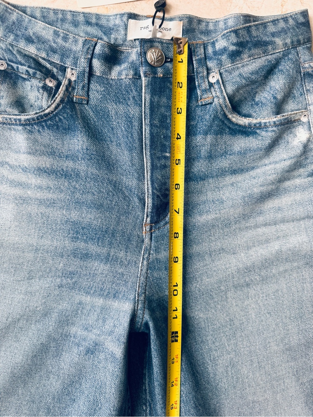Rag & Bone Miramar Terry Sophe Wide Leg High-Rise Blue Women's Jeans size 25 - Picture 10 of 15